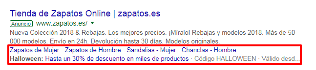 extensiones de anuncios google ads